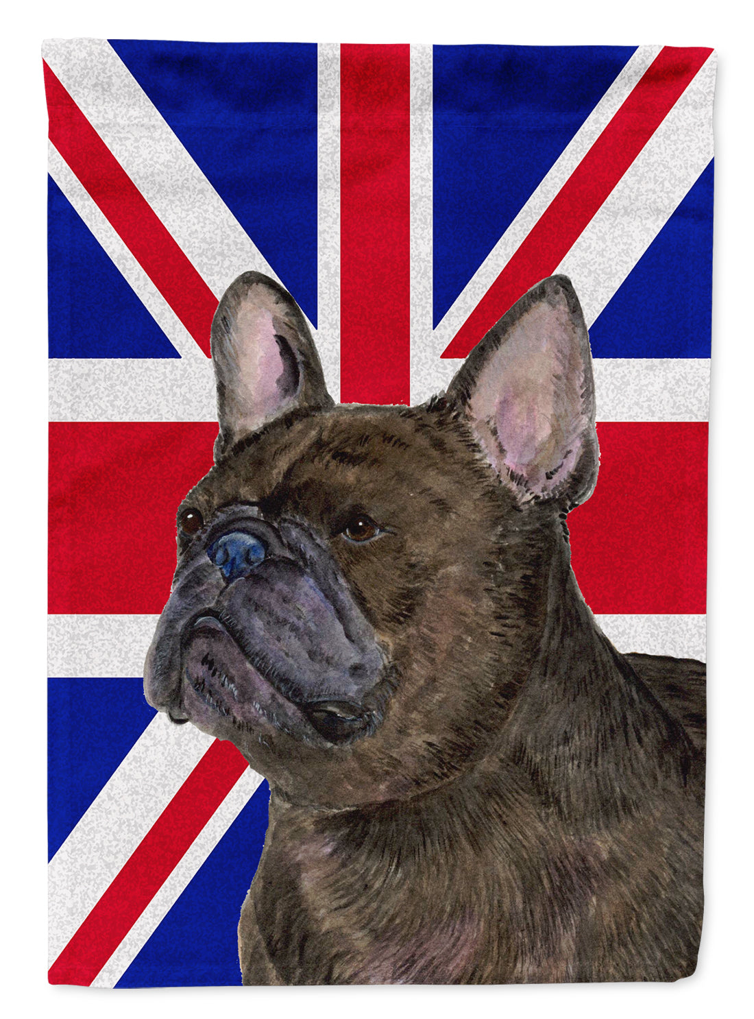 French Bulldog with English Union Jack British Flag Flag Canvas House Size SS4961CHF  the-store.com.