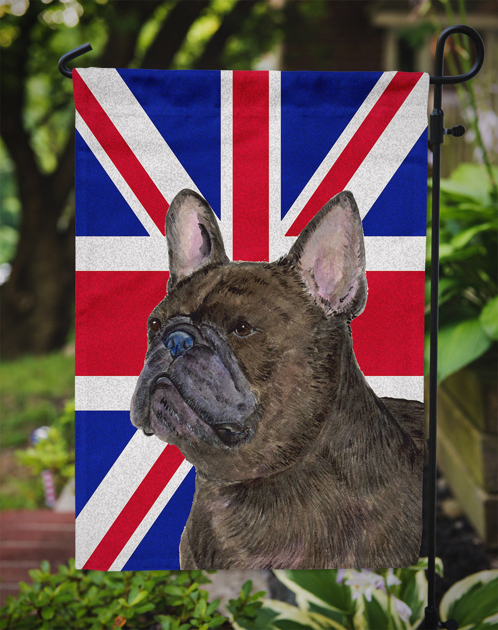 French Bulldog with English Union Jack British Flag Flag Garden Size SS4961GF  the-store.com.