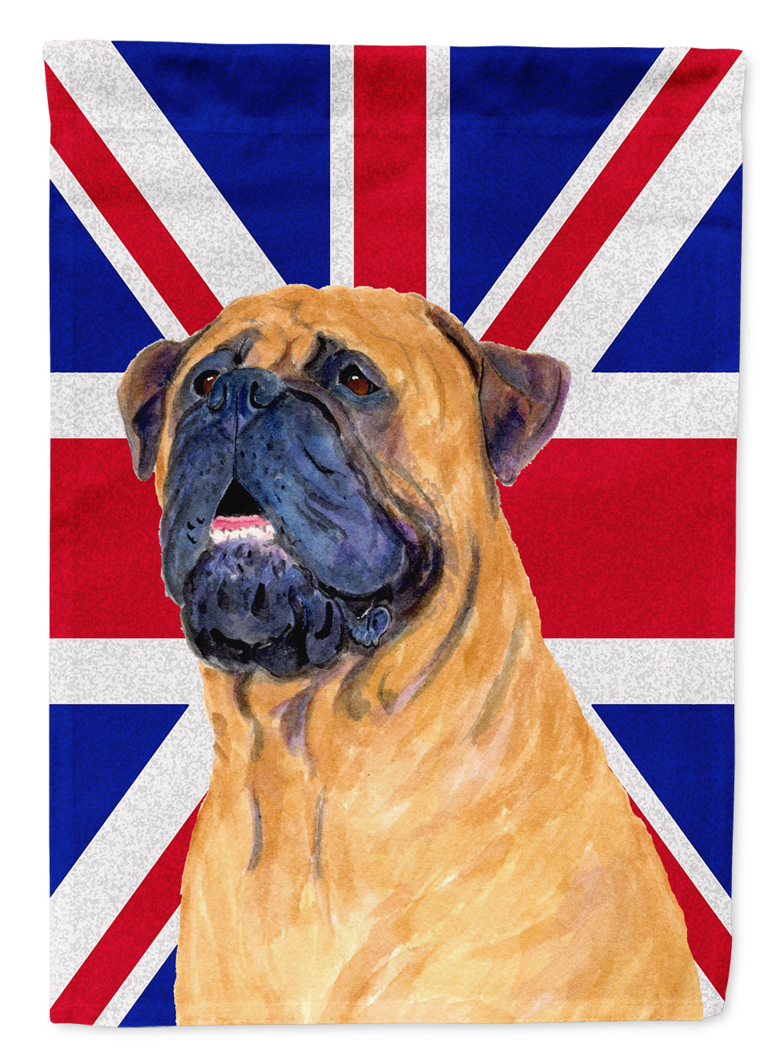 Bullmastiff with English Union Jack British Flag Flag Canvas House Size SS4962CHF  the-store.com.