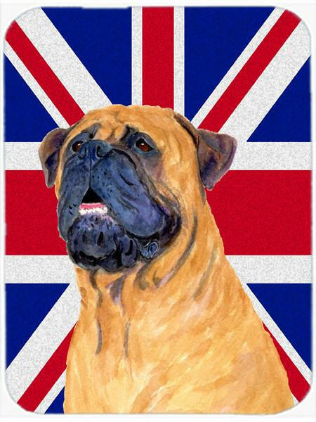 Bullmastiff with English Union Jack British Flag Glass Cutting Board Large Size SS4962LCB by Caroline's Treasures