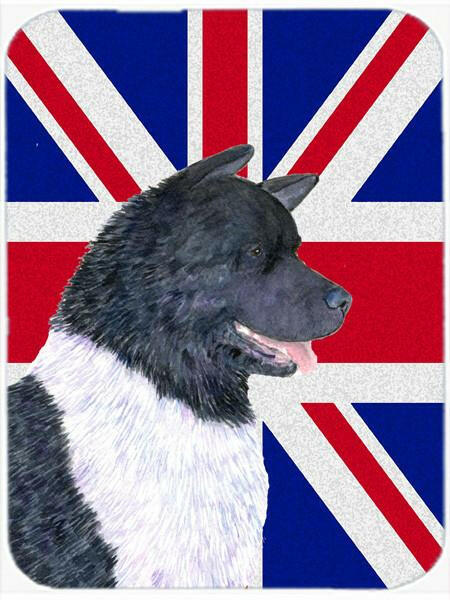 Akita with English Union Jack British Flag Glass Cutting Board Large Size SS4963LCB by Caroline's Treasures