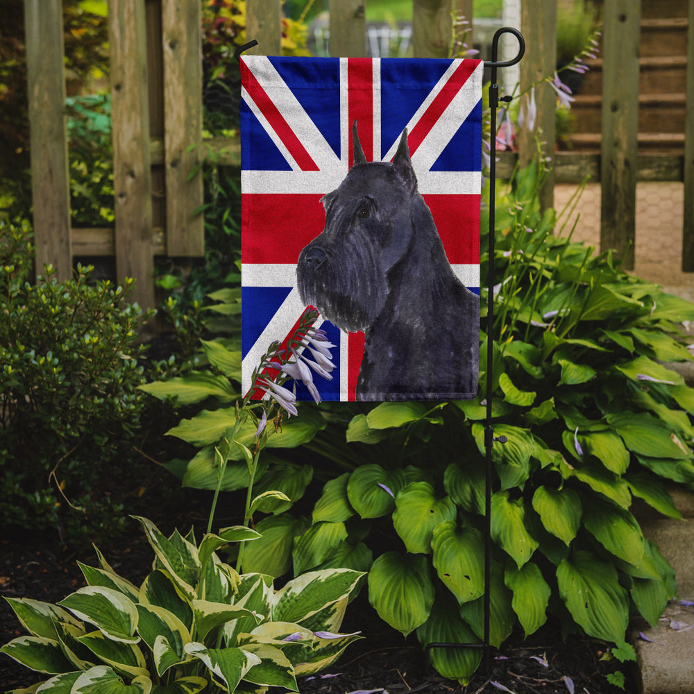 Schnauzer with English Union Jack British Flag Flag Garden Size  the-store.com.