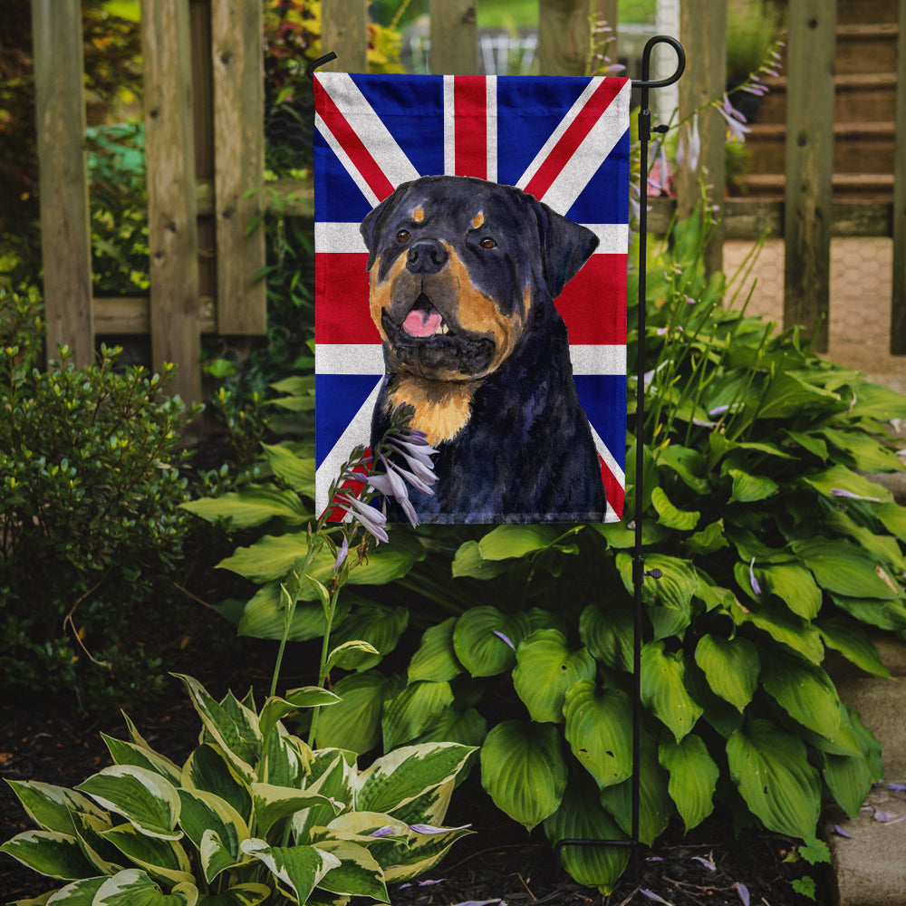 Rottweiler with English Union Jack British Flag Flag Garden Size SS4966GF  the-store.com.