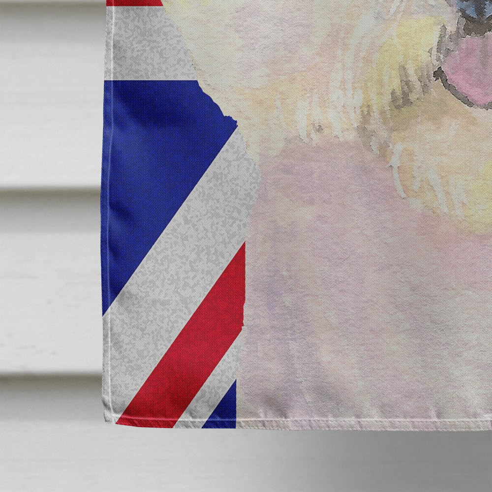Bichon Frise with English Union Jack British Flag Flag Canvas House Size SS4968CHF  the-store.com.