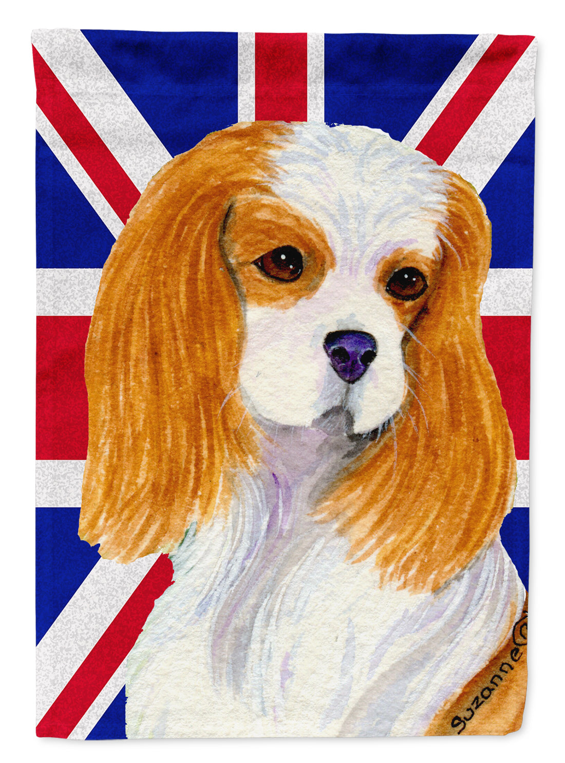 Cavalier Spaniel with English Union Jack British Flag Flag Garden Size SS4969GF  the-store.com.