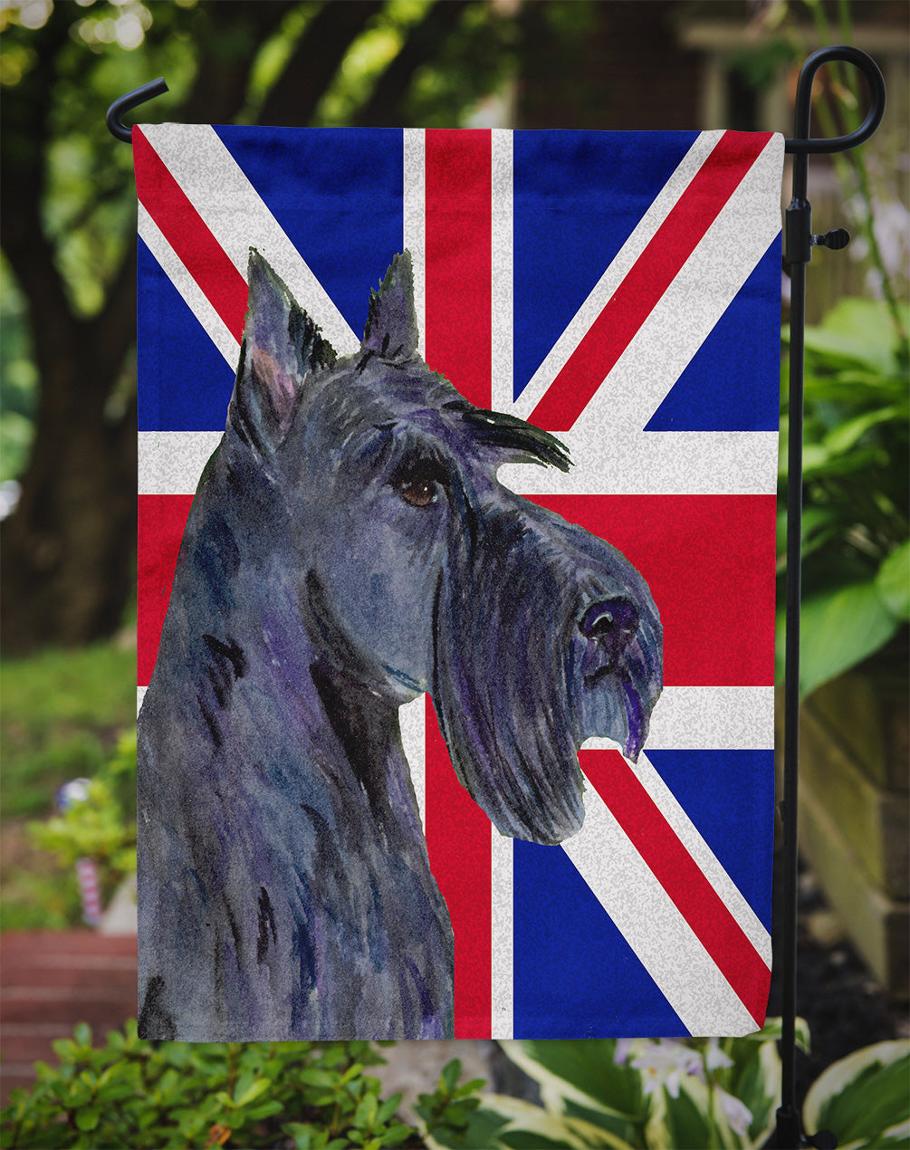 Scottish Terrier with English Union Jack British Flag Flag Garden Size  the-store.com.