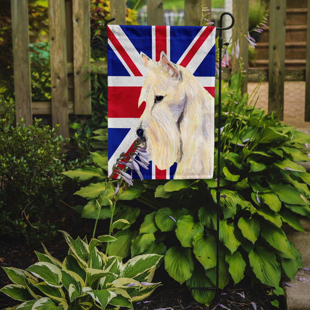 Scottish Terrier Wheaten with English Union Jack British Flag Flag Garden Size SS4972GF  the-store.com.