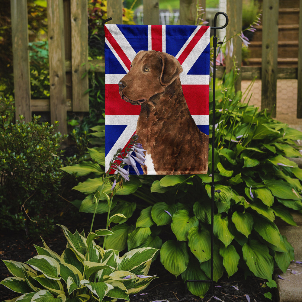 Curly Coated Retriever with English Union Jack British Flag Flag Garden Size SS4973GF  the-store.com.