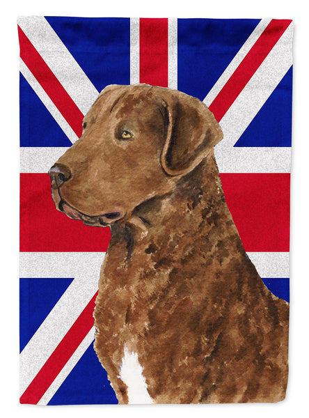 Curly Coated Retriever with English Union Jack British Flag Flag Garden Size SS4973GF  the-store.com.