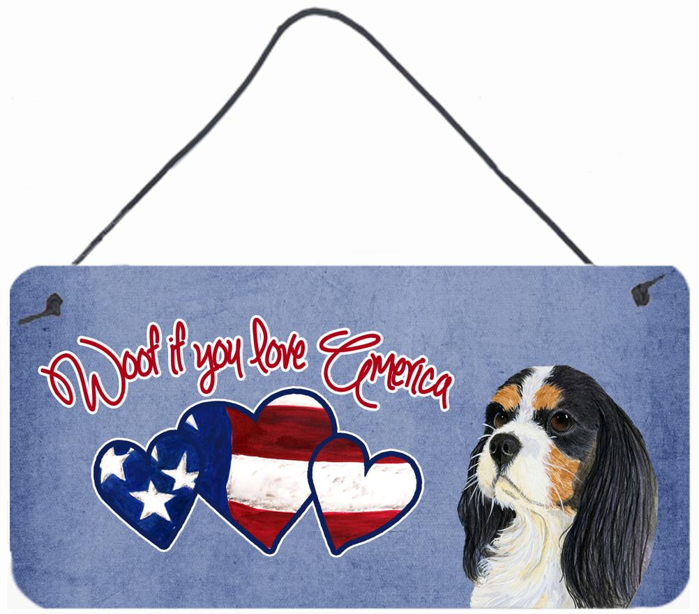 Woof if you love America Cavalier Spaniel Wall or Door Hanging Prints by Caroline's Treasures