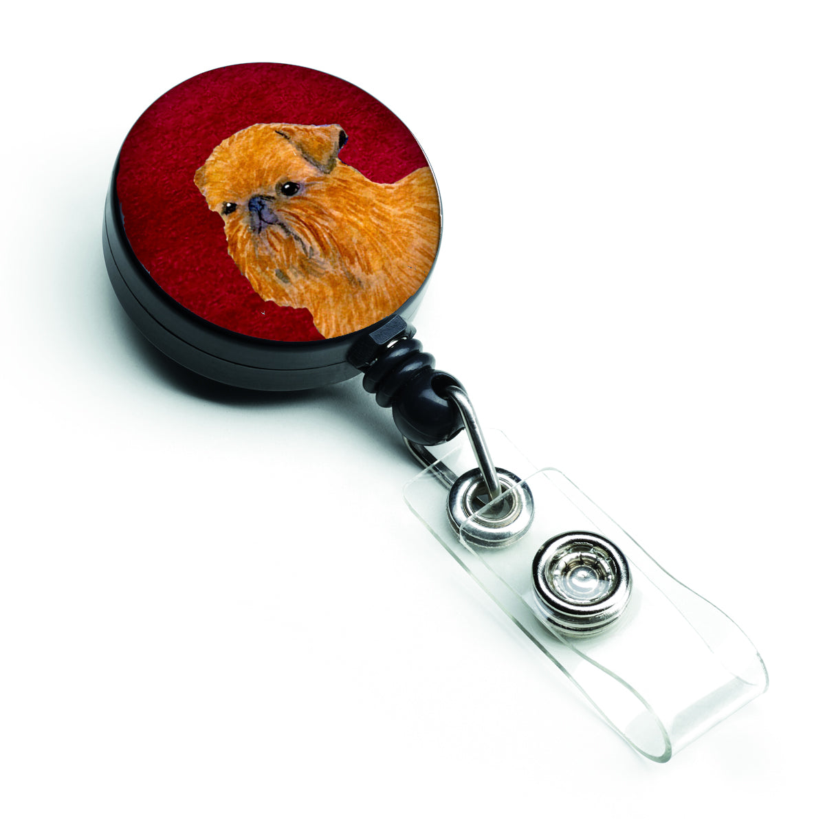 Brussels Griffon Retractable Badge Reel or ID Holder with Clip.