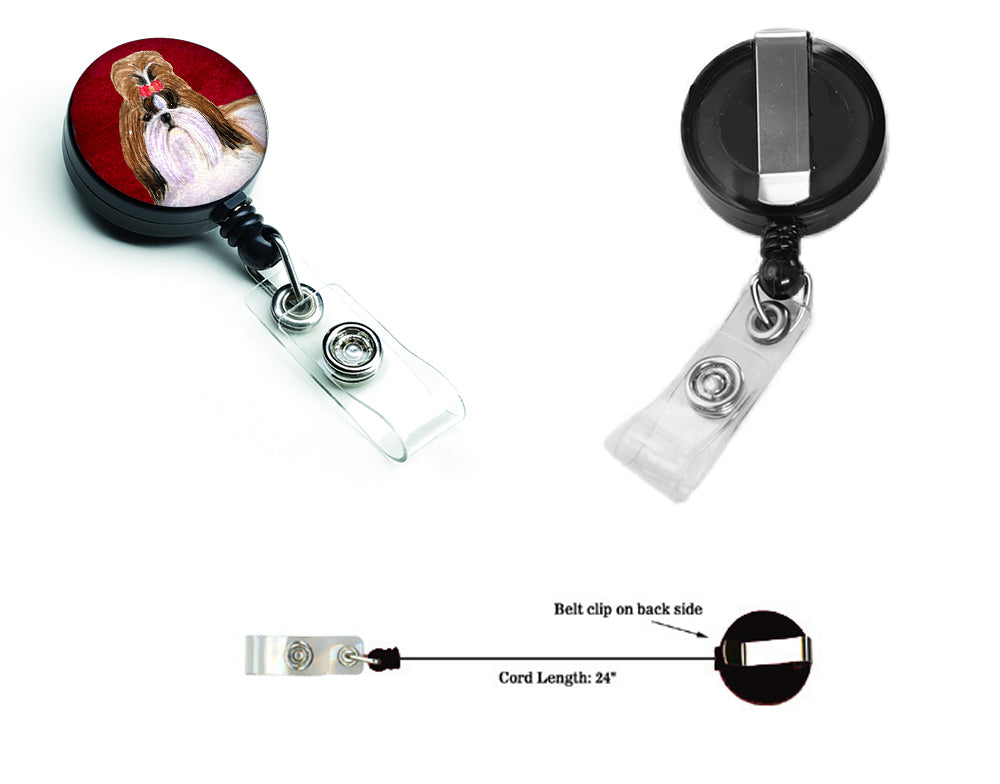 Shih Tzu Retractable Badge Reel or ID Holder with Clip.