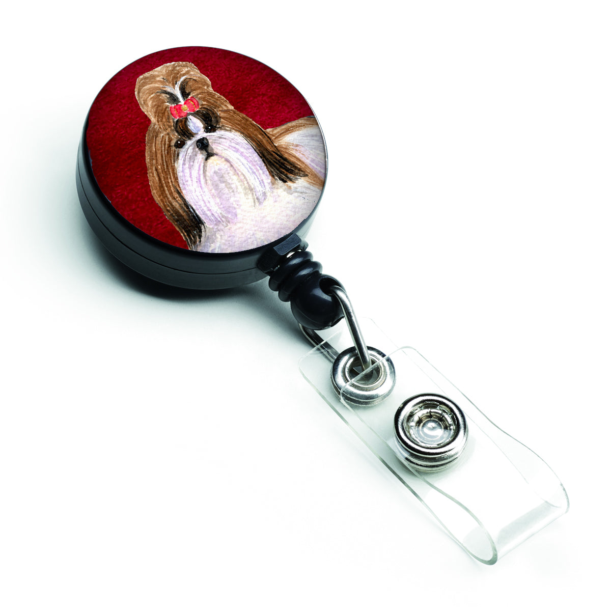 Shih Tzu Retractable Badge Reel or ID Holder with Clip.