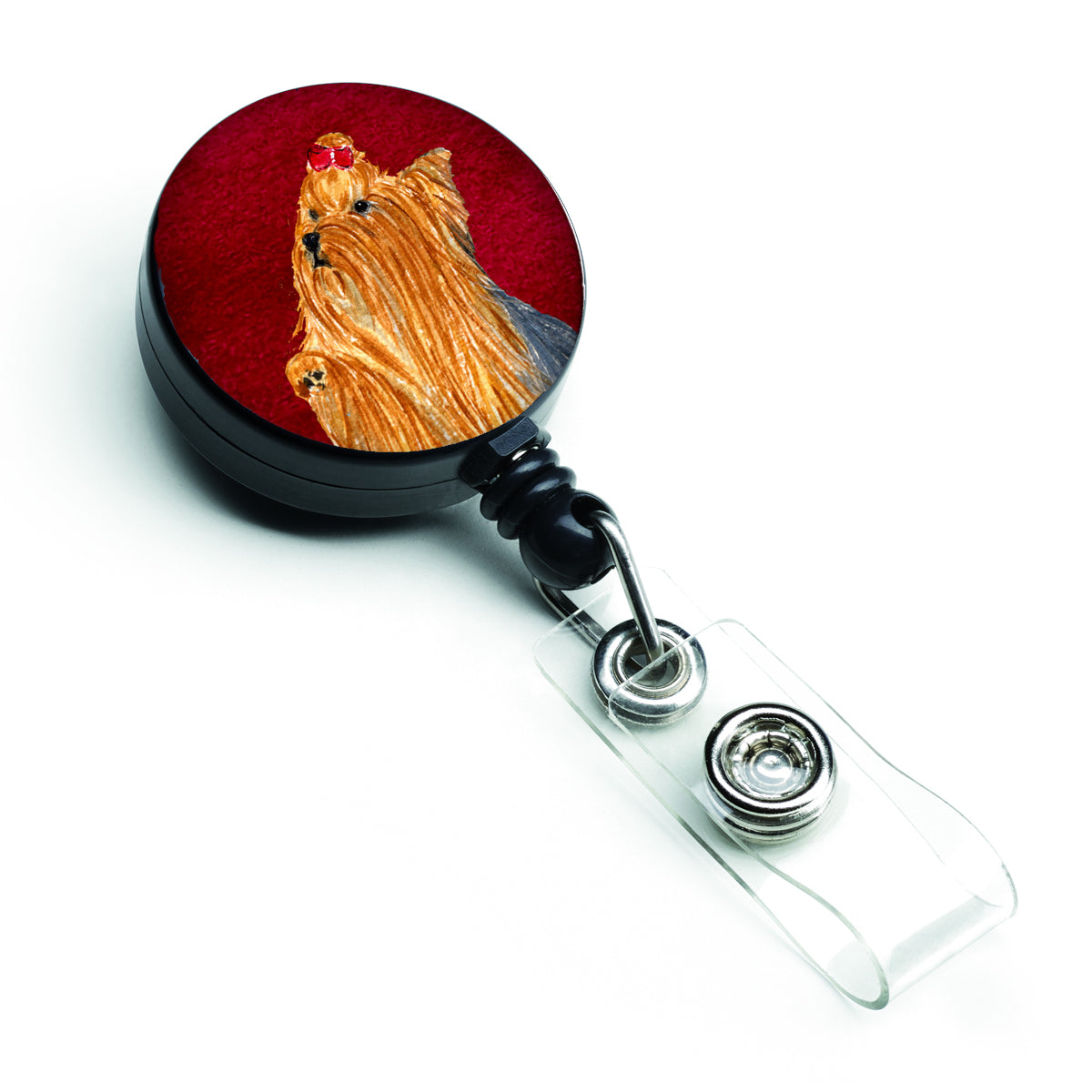 Yorkie Retractable Badge Reel or ID Holder with Clip.