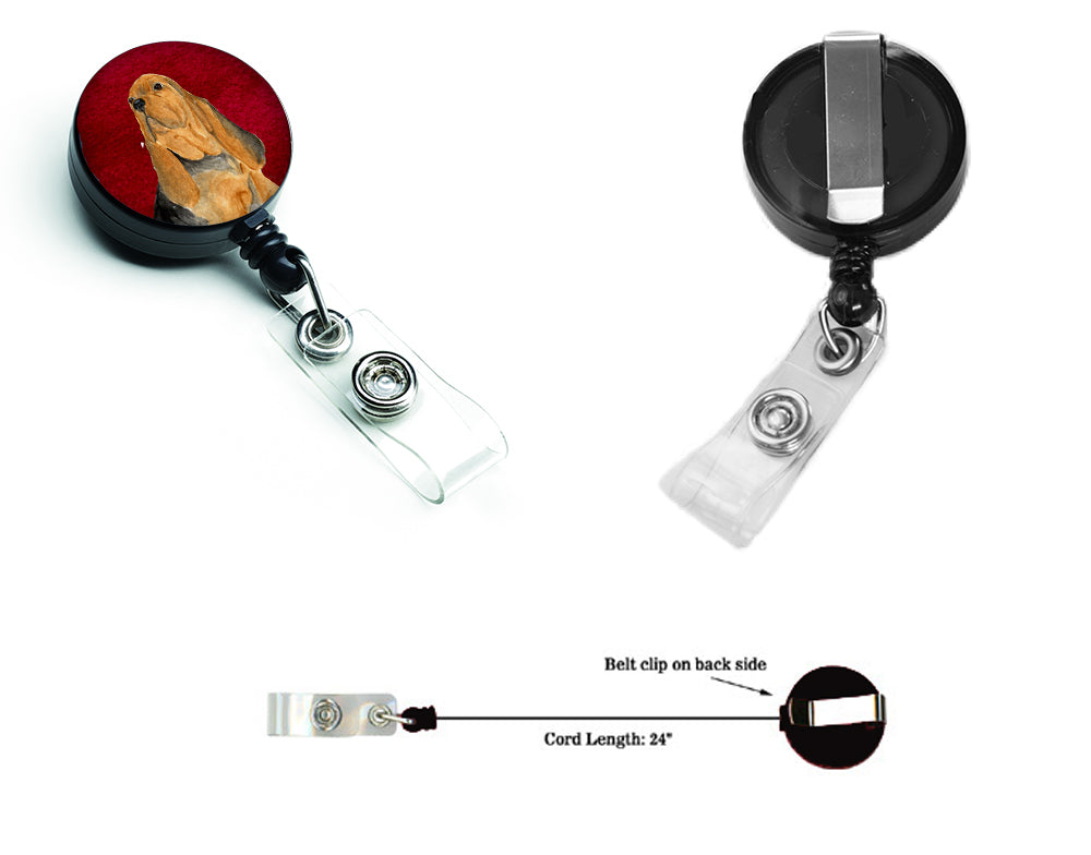 Bloodhound Retractable Badge Reel or ID Holder with Clip.