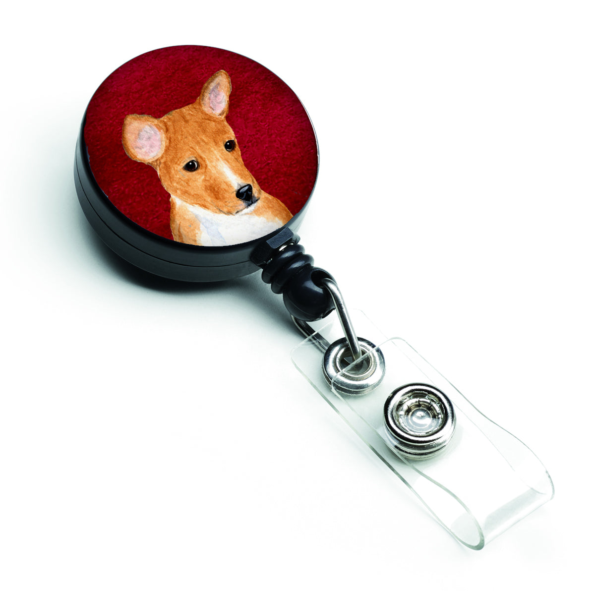 Basenji Retractable Badge Reel or ID Holder with Clip.