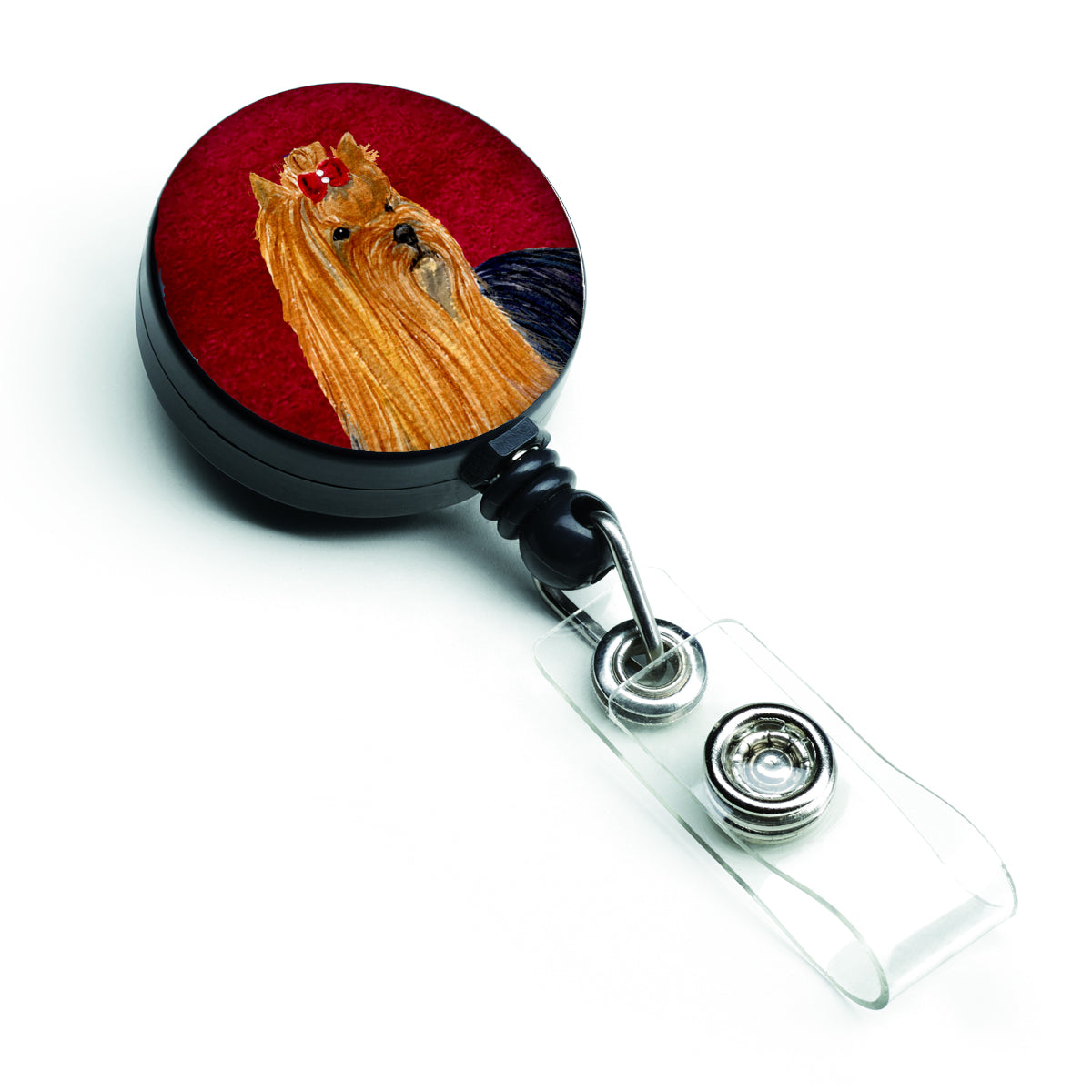 Yorkie Retractable Badge Reel or ID Holder with Clip.