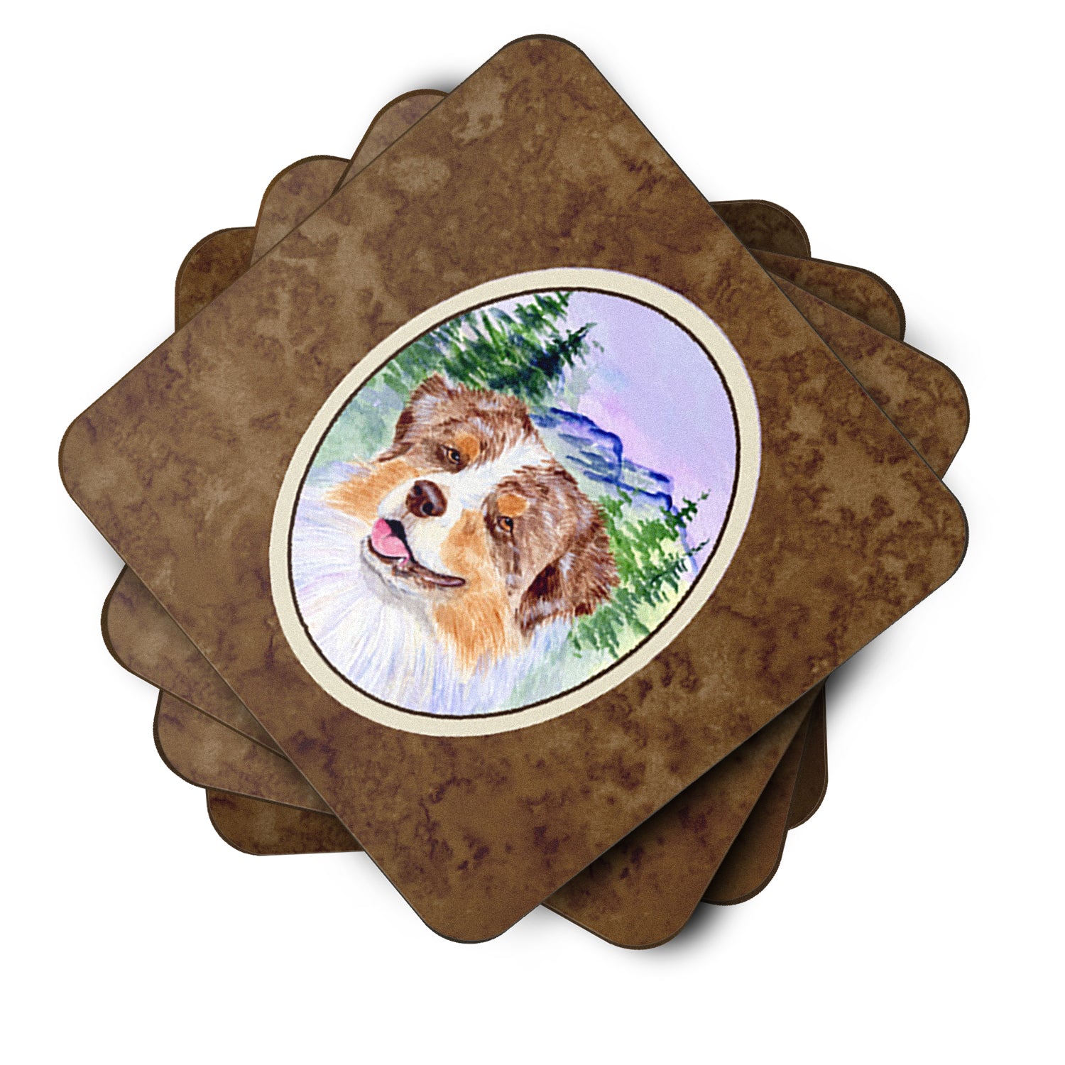 Set of 4 Australian Shepherd Foam Coasters - the-store.com