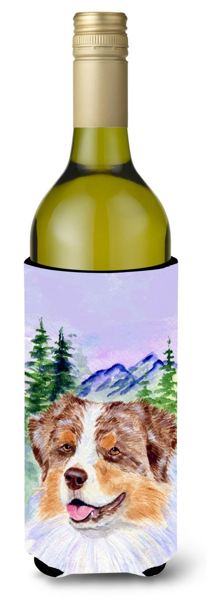 Australian Shepherd Wine Bottle Beverage Insulator Beverage Insulator Hugger SS8001LITERK by Caroline's Treasures