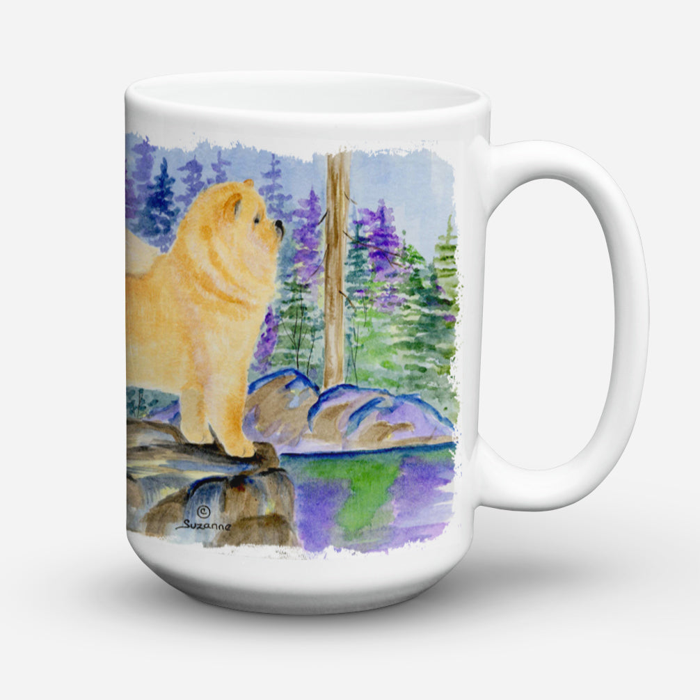 Chow Chow Dishwasher Safe Microwavable Ceramic Coffee Mug 15 ounce SS8003CM15  the-store.com.