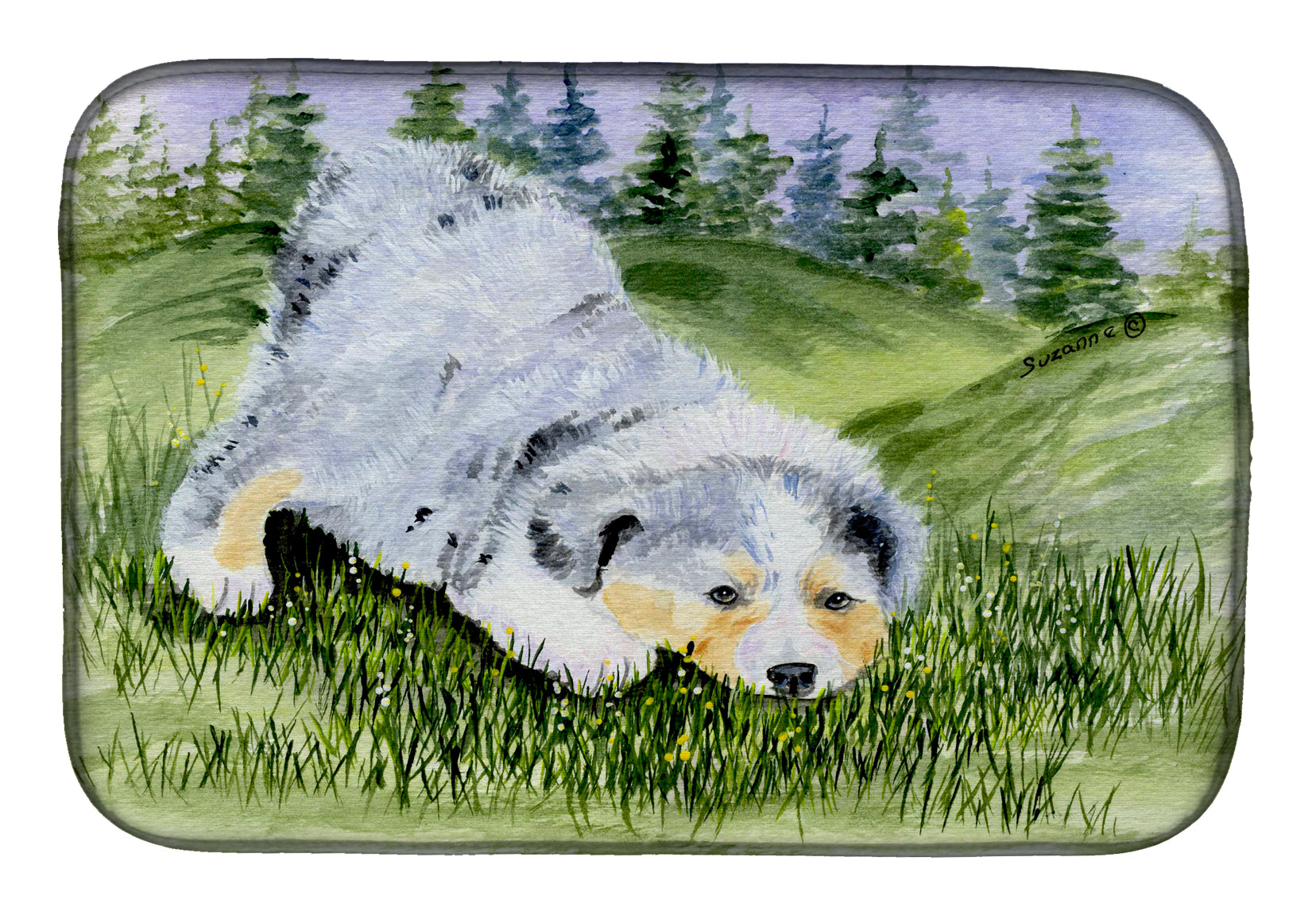 Australian Shepherd Dish Drying Mat SS8015DDM  the-store.com.