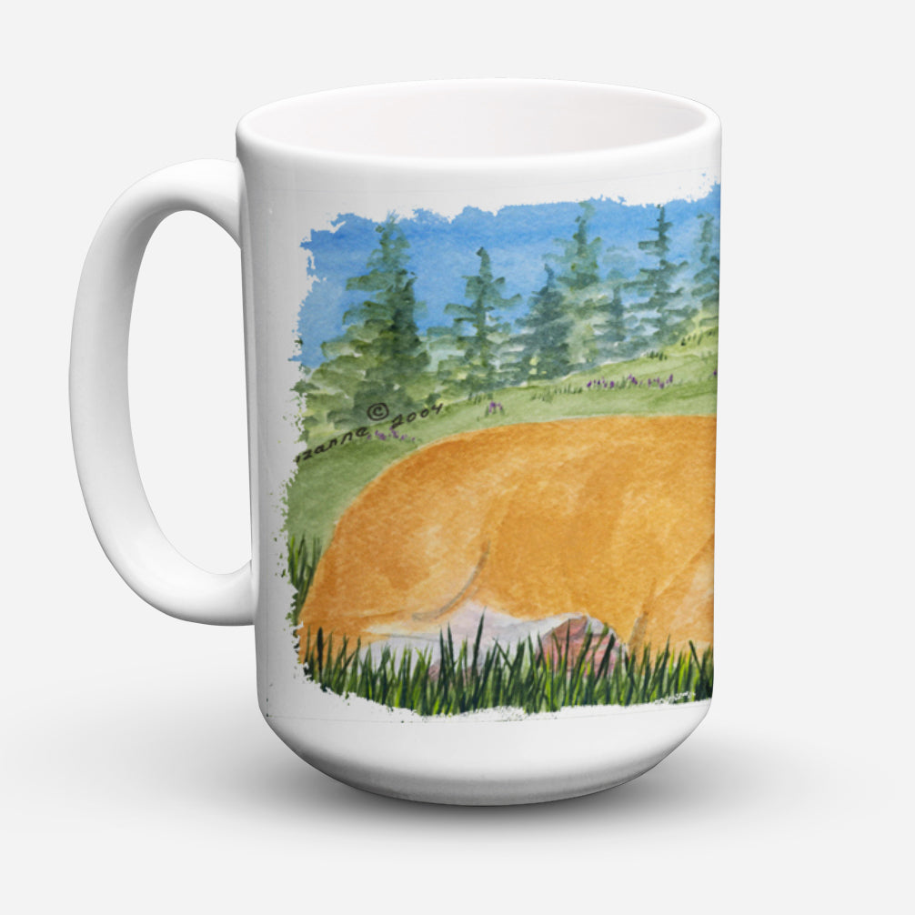 Basenji Dishwasher Safe Microwavable Ceramic Coffee Mug 15 ounce SS8016CM15  the-store.com.