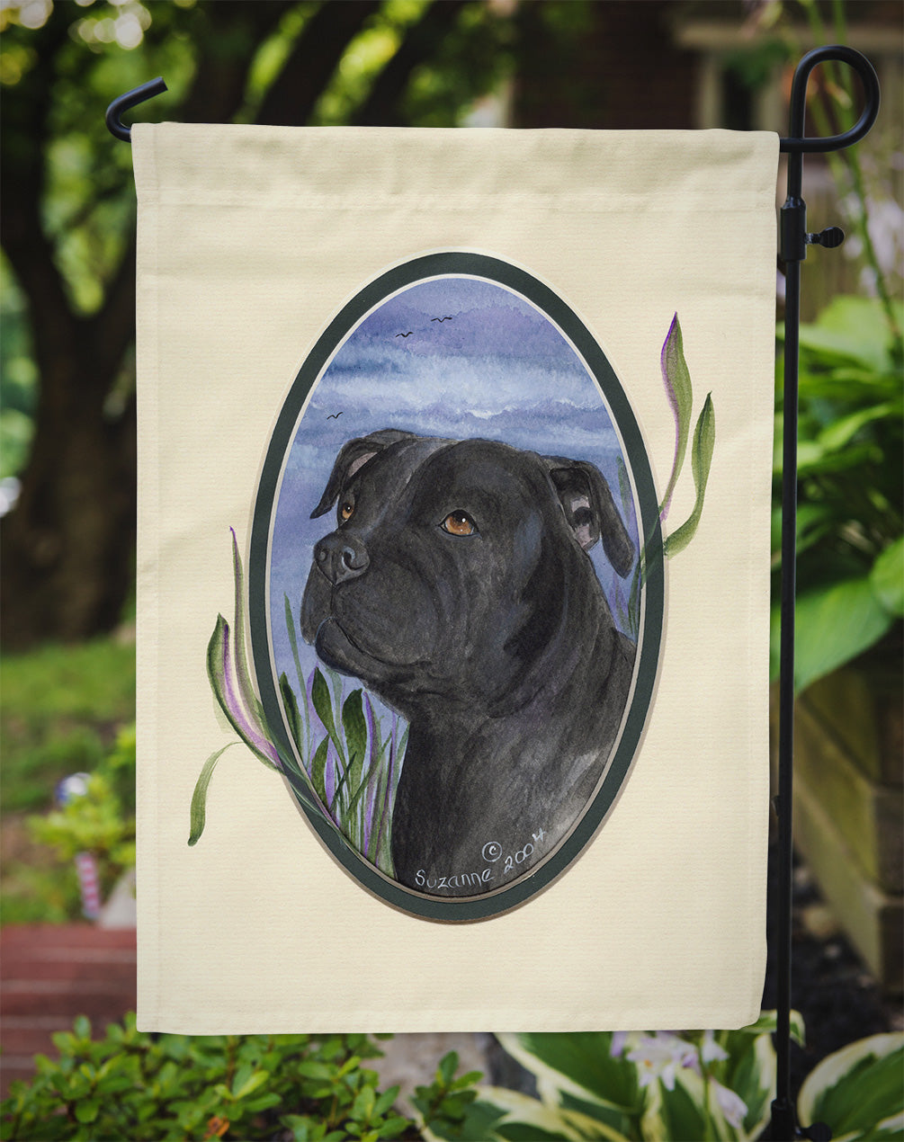 Staffie Flag Garden Size.