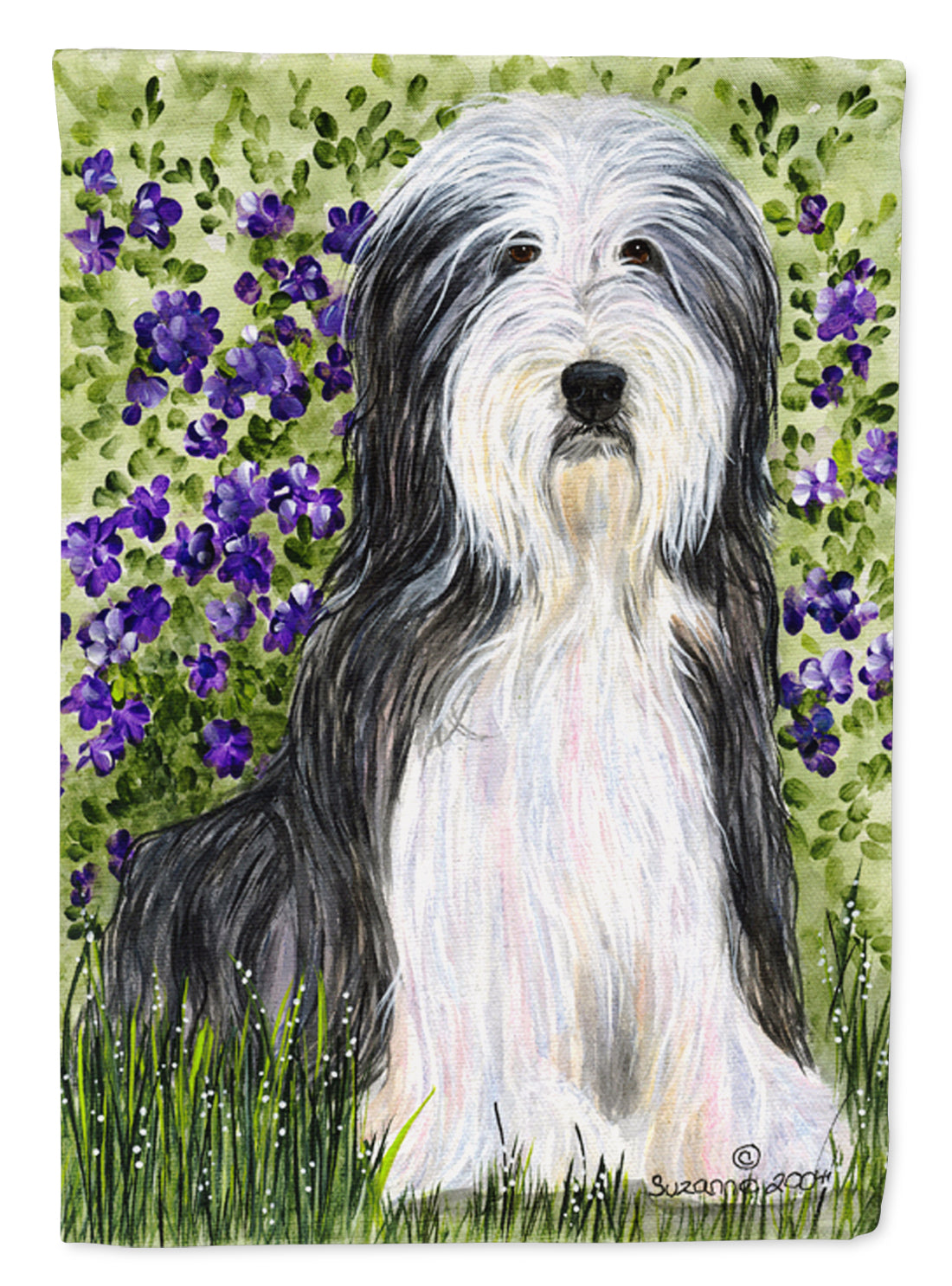 Bearded Collie Flag Garden Size.