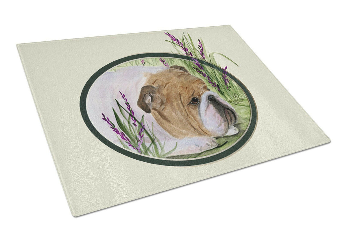 English Bulldog Glass Cutting Board Large by Caroline&#39;s Treasures