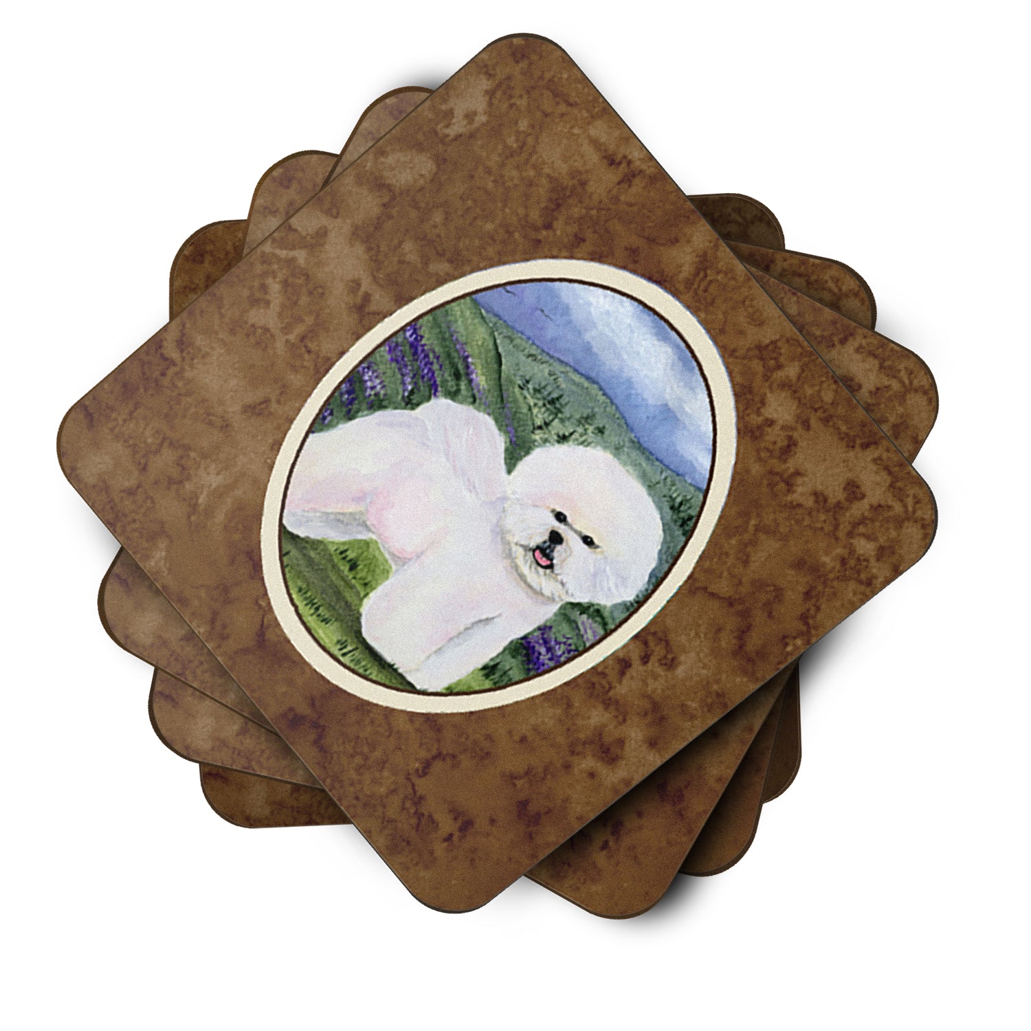 Set of 4 Bichon Frise Foam Coasters - the-store.com