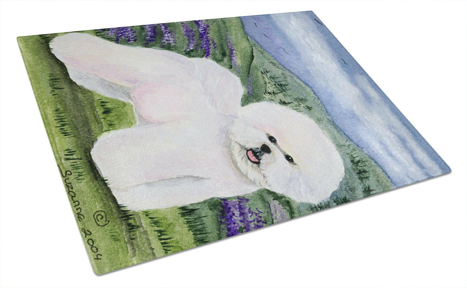 Bichon Frise Glass Cutting Board Large by Caroline's Treasures