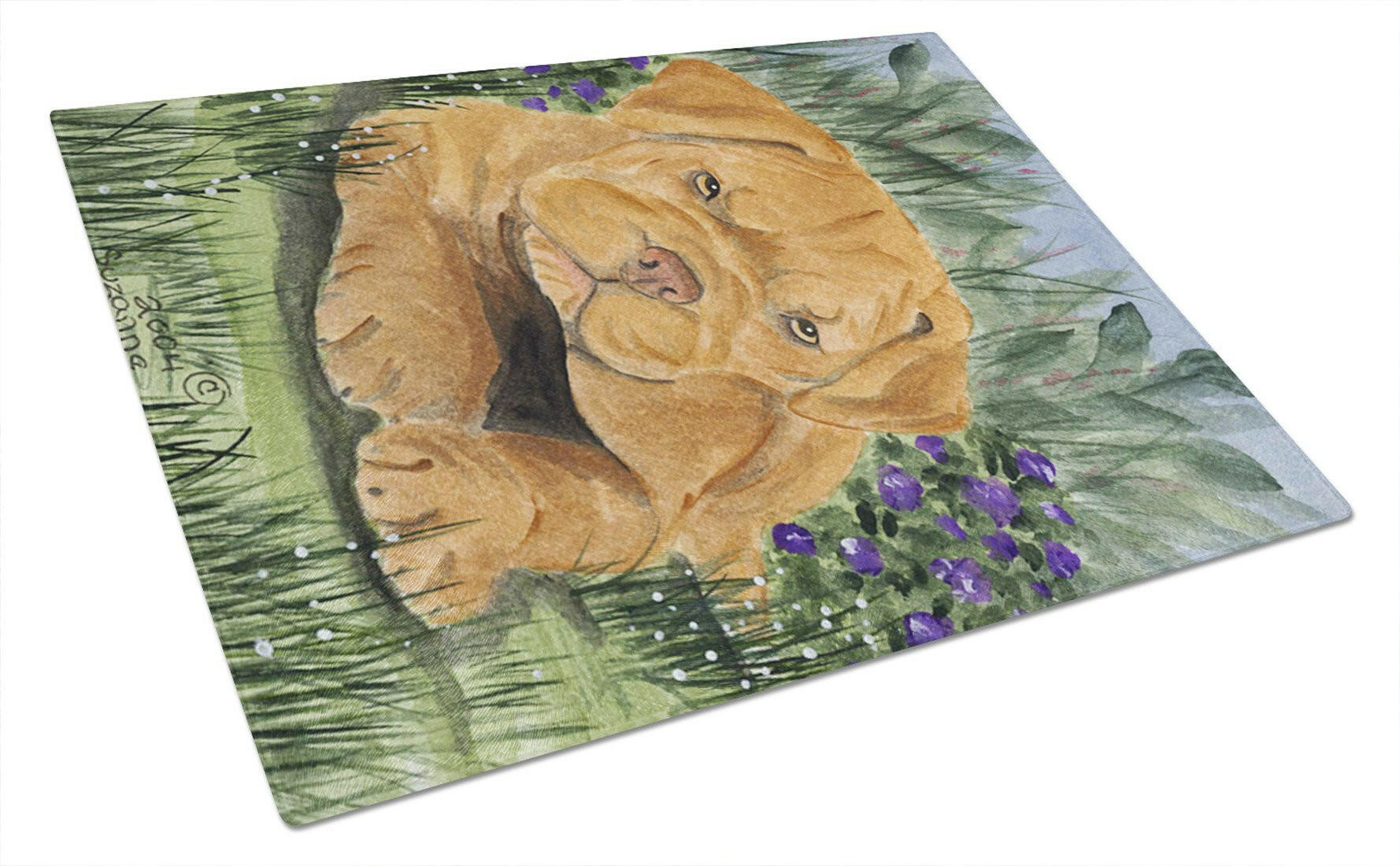 Dogue de Bordeaux Glass Cutting Board Large by Caroline's Treasures