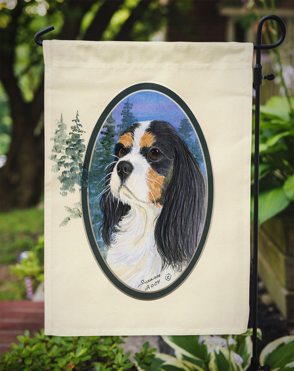 Cavalier Spaniel Flag Garden Size.