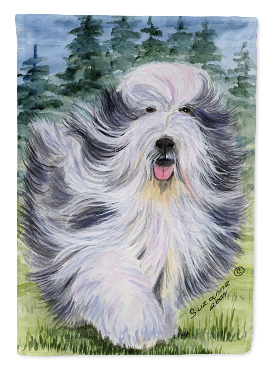 Bearded Collie Flag Garden Size.