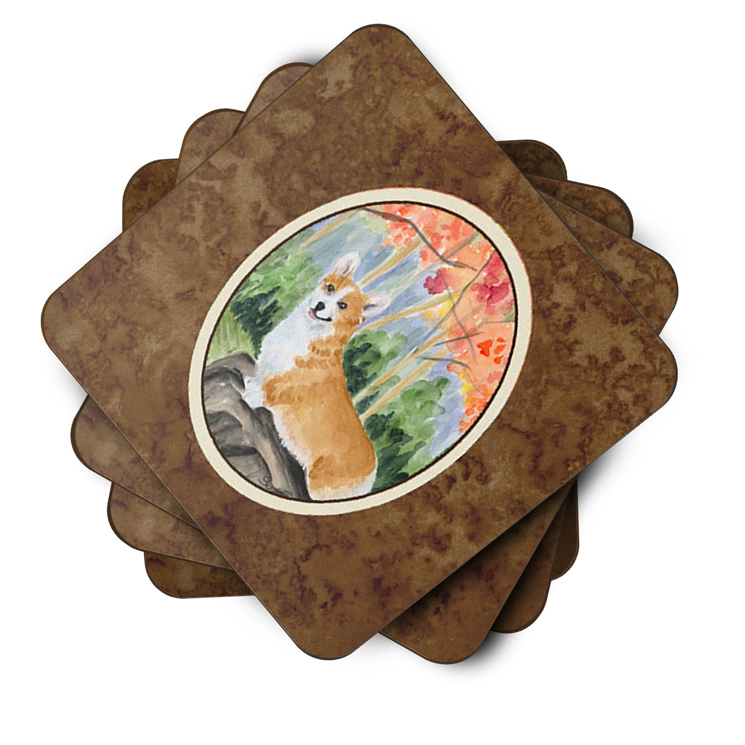 Set of 4 Corgi Foam Coasters - the-store.com