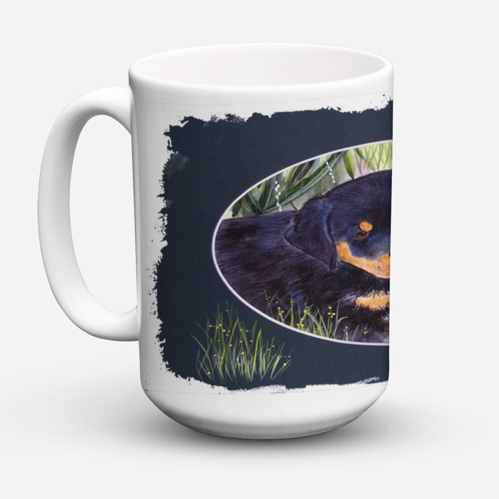 Rottweiler Dishwasher Safe Microwavable Ceramic Coffee Mug 15 ounce SS8053CM15  the-store.com.