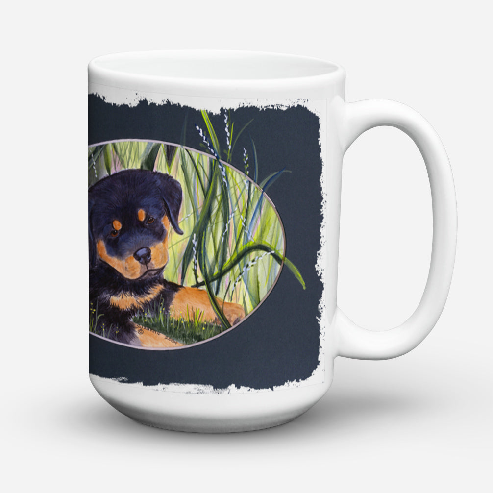 Rottweiler Dishwasher Safe Microwavable Ceramic Coffee Mug 15 ounce SS8053CM15  the-store.com.