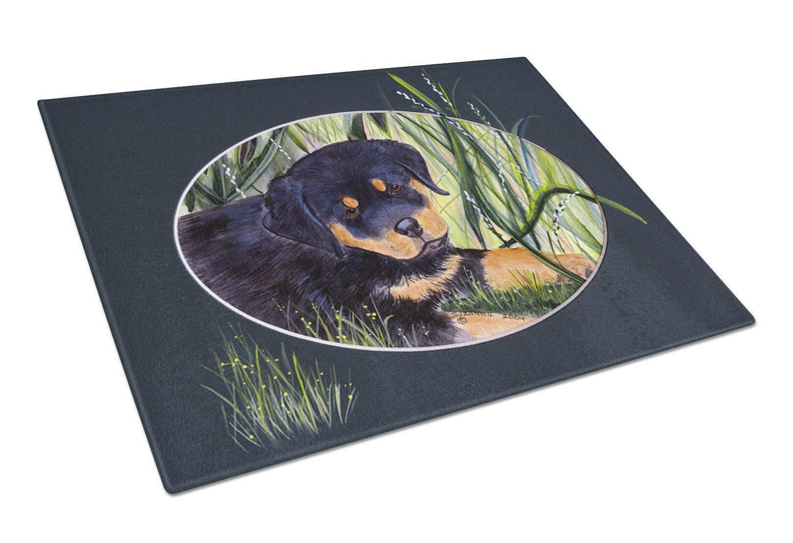 Rottweiler Glass Cutting Board Large by Caroline's Treasures