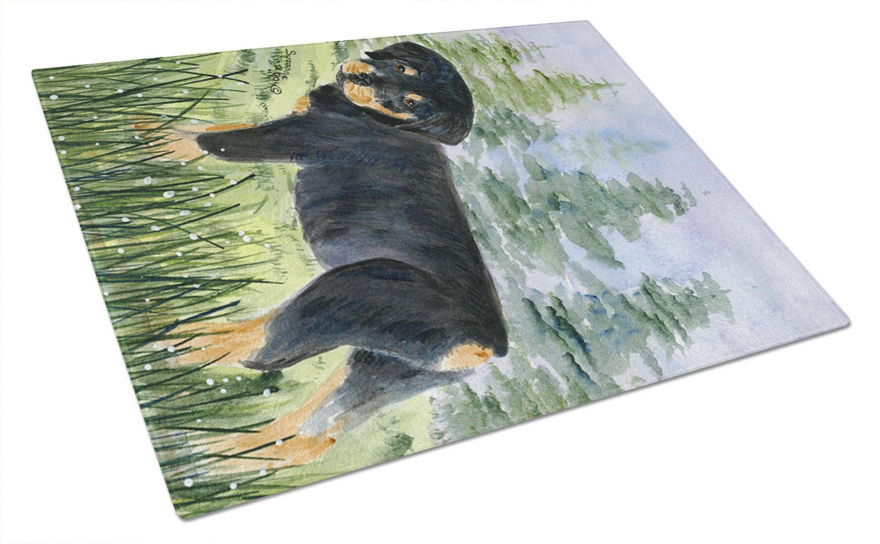 Rottweiler Glass Cutting Board Large by Caroline's Treasures