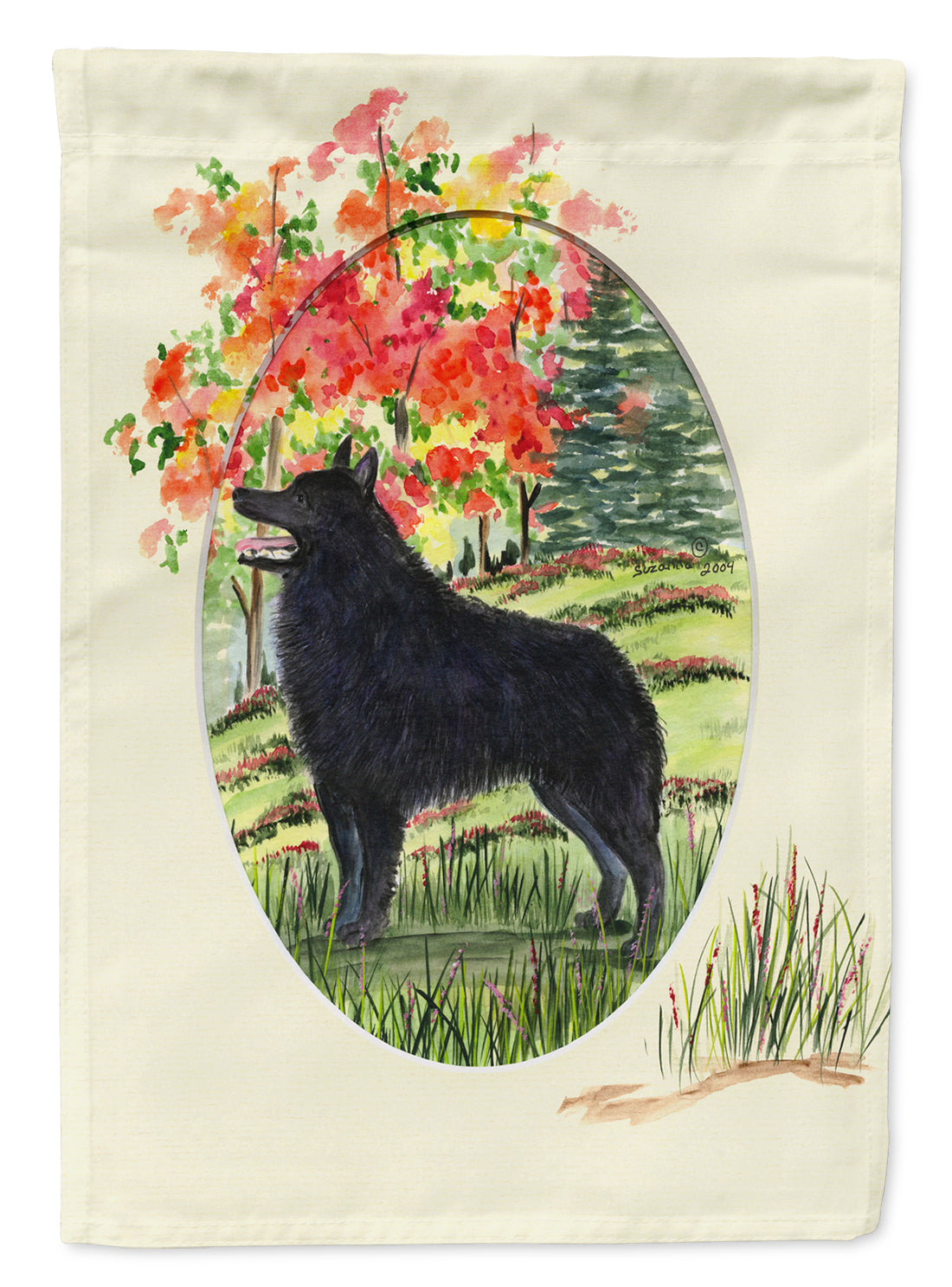 Schipperke Flag Garden Size.