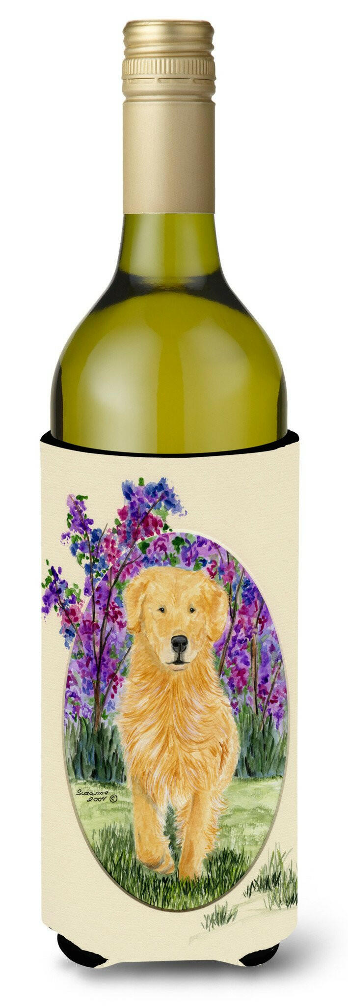 Golden Retriever Wine Bottle Beverage Insulator Beverage Insulator Hugger SS8060LITERK by Caroline&#39;s Treasures