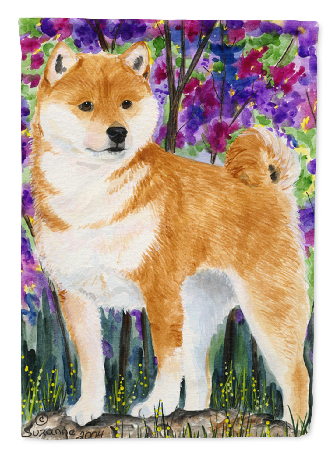 Shiba Inu Flag Garden Size.