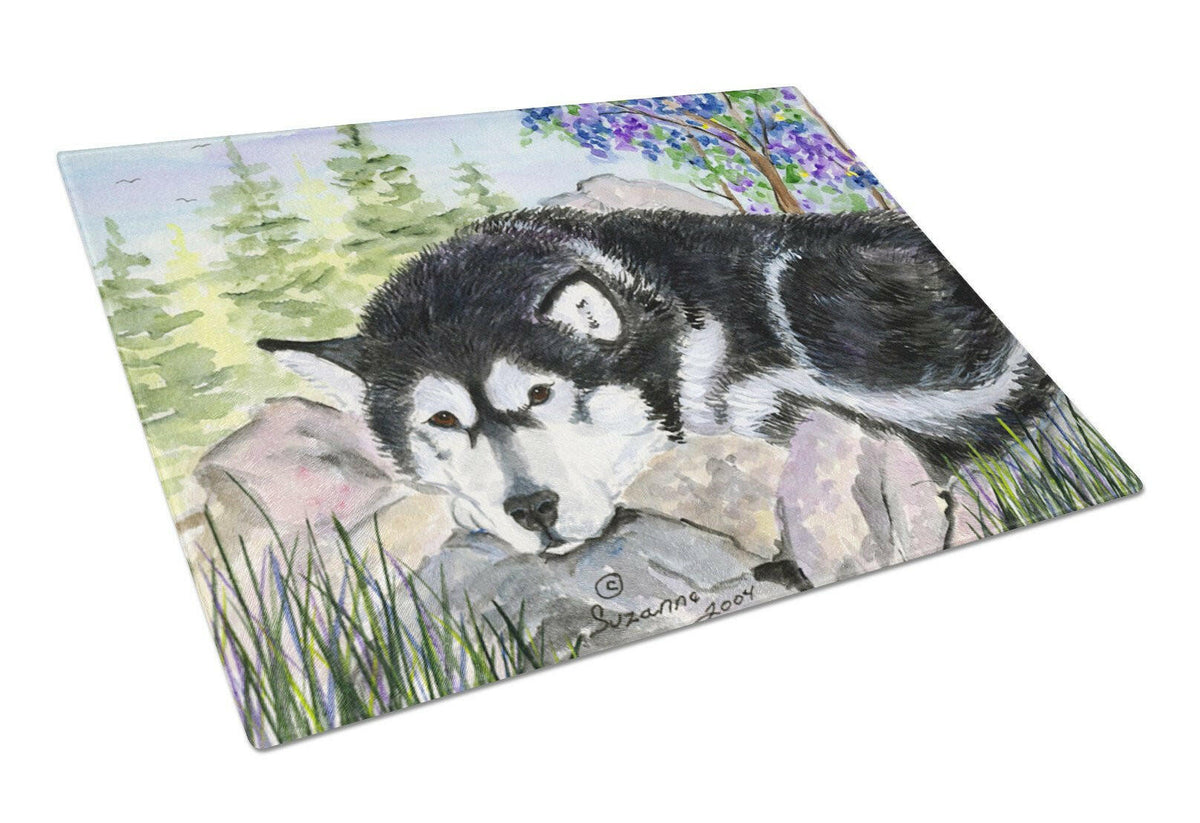 Alaskan Malamute Glass Cutting Board Large by Caroline&#39;s Treasures