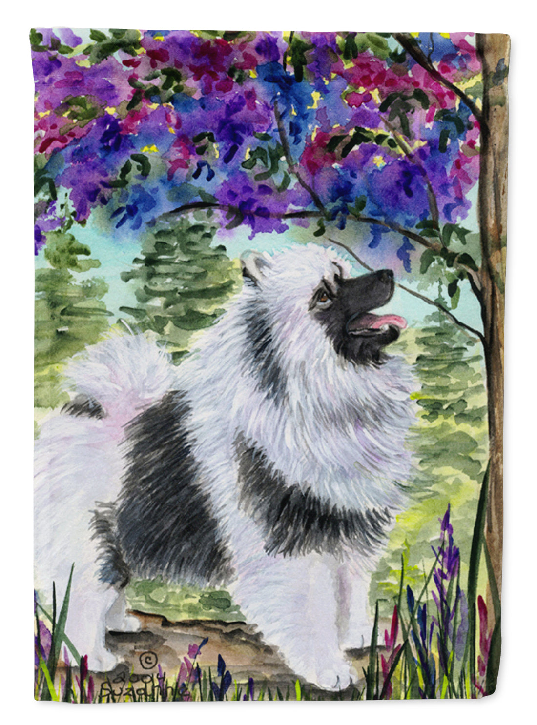 Keeshond Flag Canvas House Size  the-store.com.