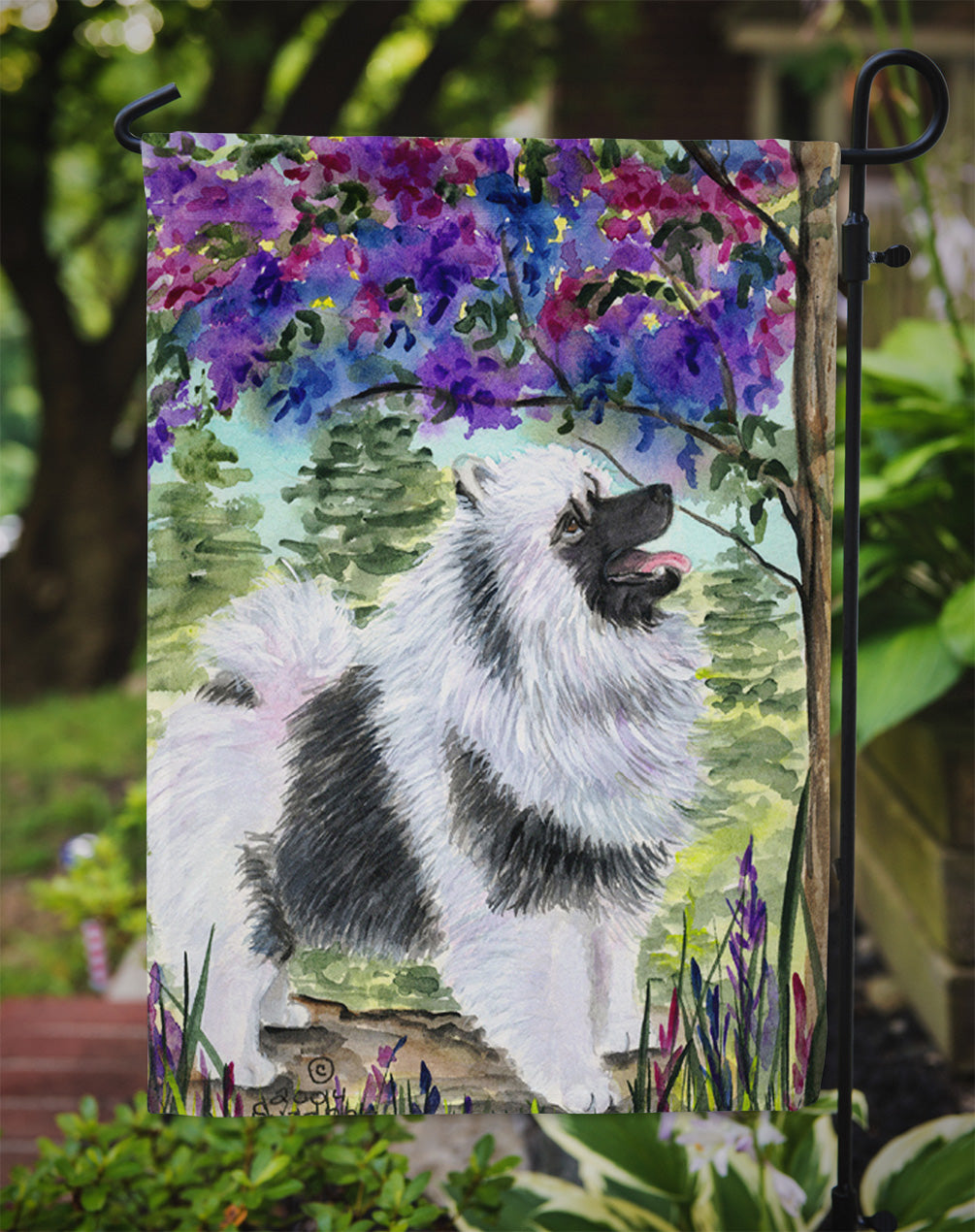 Keeshond Flag Garden Size.