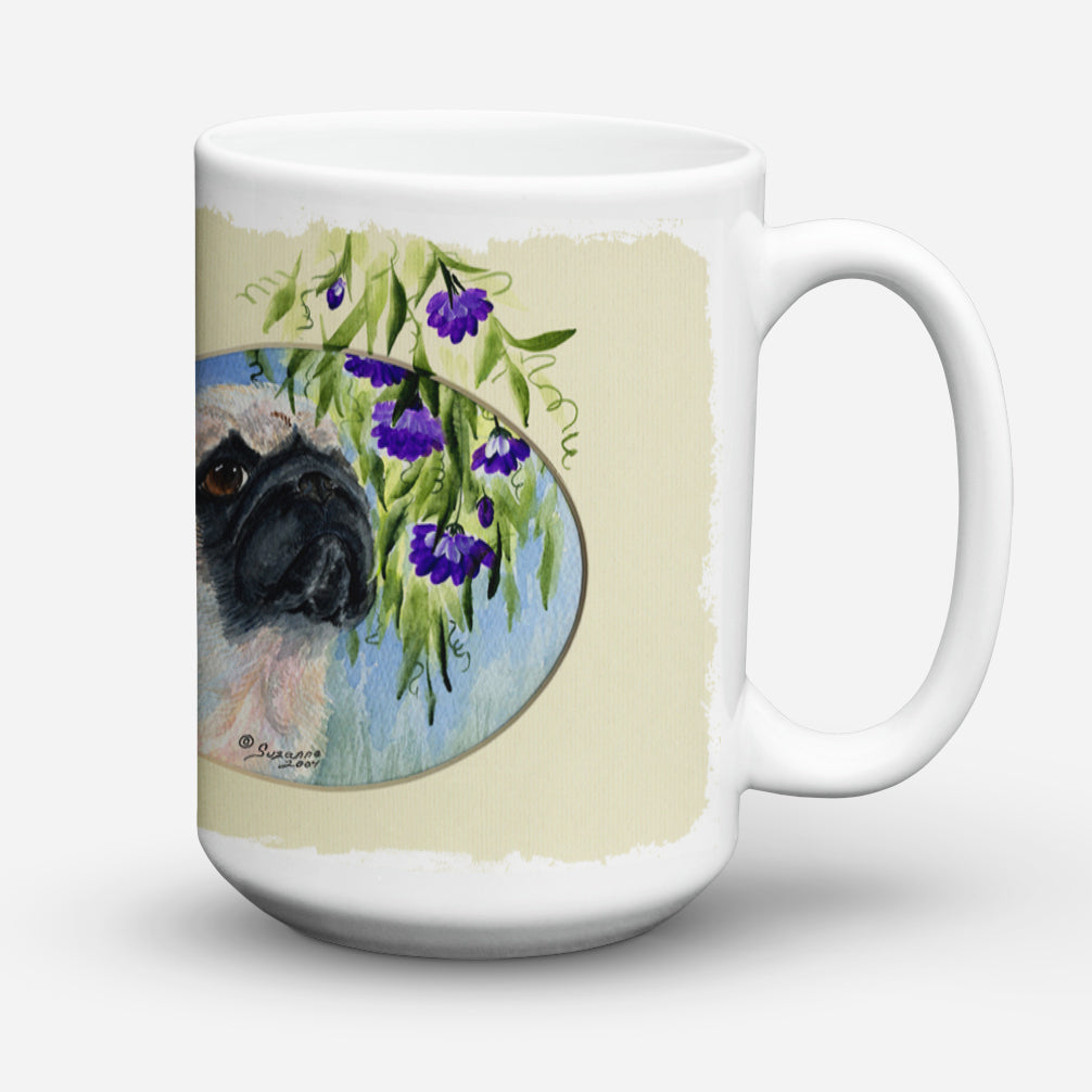 Pug Dishwasher Safe Microwavable Ceramic Coffee Mug 15 ounce SS8064CM15  the-store.com.