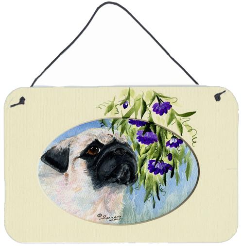 Pug Indoor Aluminium Metal Wall or Door Hanging Prints by Caroline&#39;s Treasures