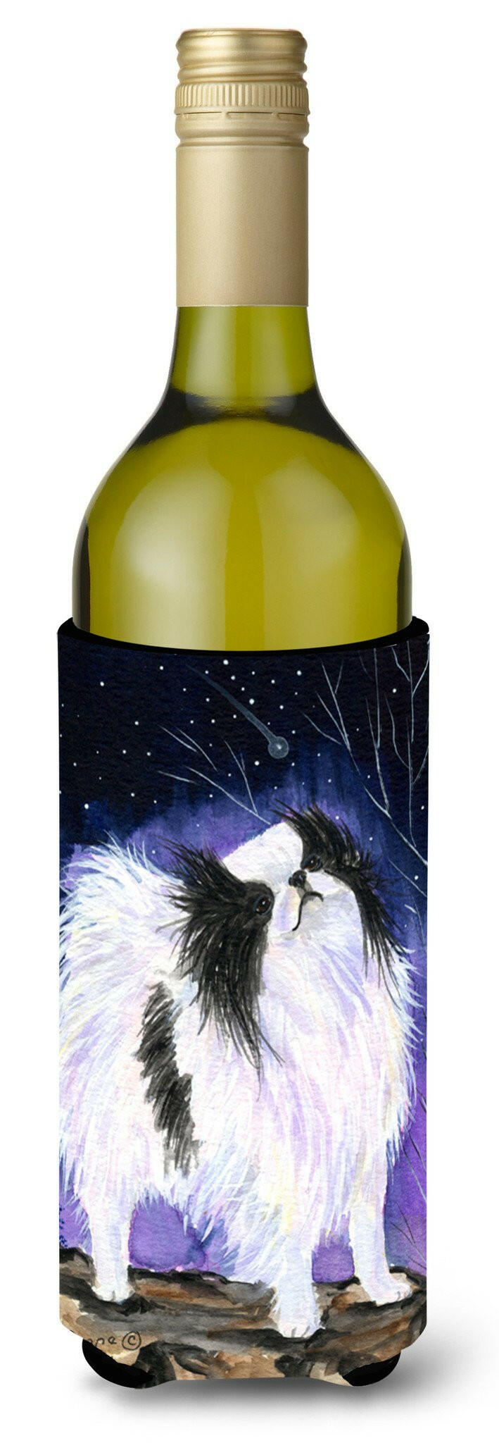 Japanese Chin Wine Bottle Beverage Insulator Beverage Insulator Hugger SS8070LITERK by Caroline&#39;s Treasures