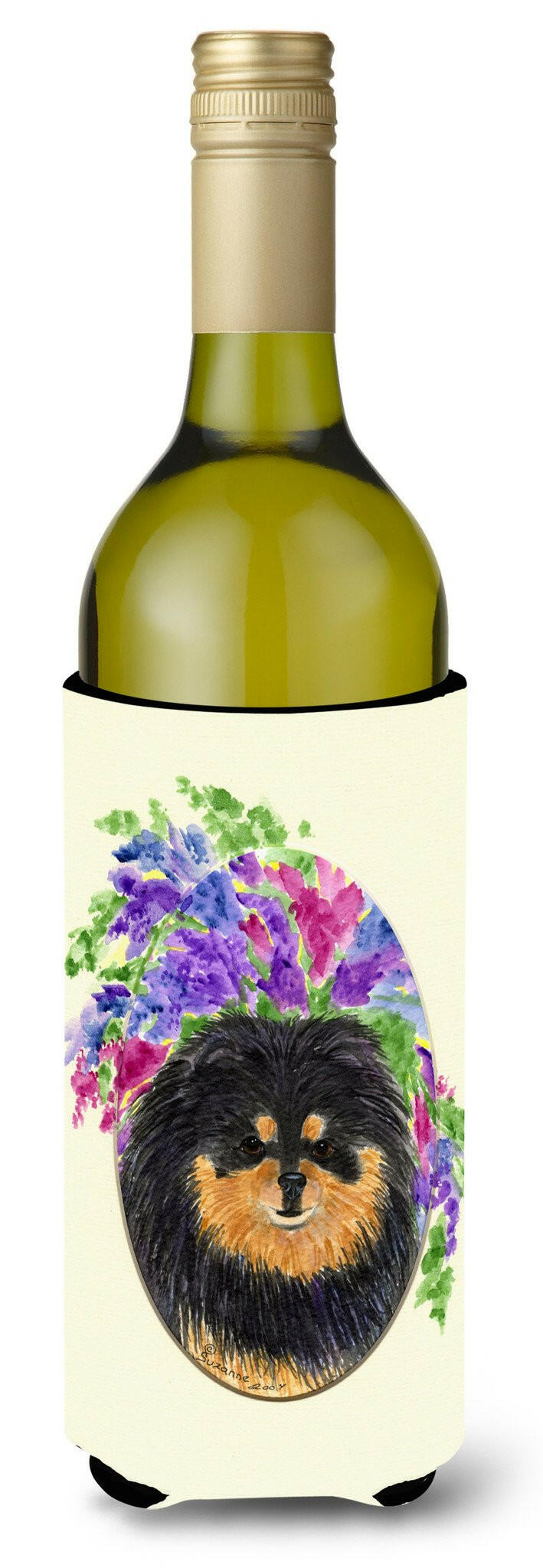 Pomeranian Wine Bottle Beverage Insulator Beverage Insulator Hugger SS8075LITERK by Caroline&#39;s Treasures