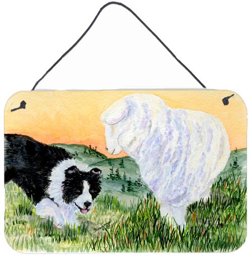 Border Collie Indoor Aluminium Metal Wall or Door Hanging Prints by Caroline's Treasures